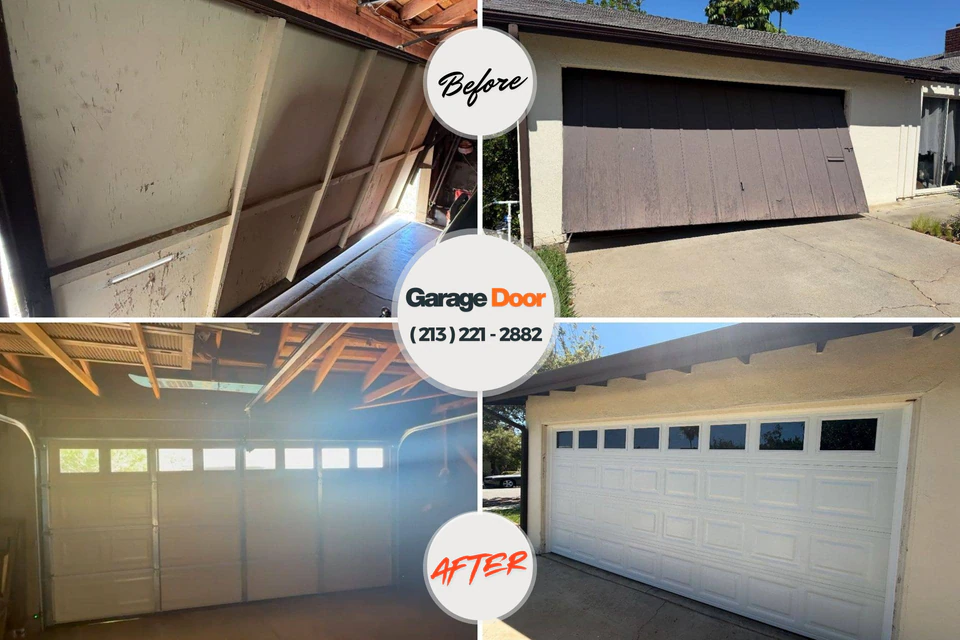 Before and after: garage door repair Ashland, VA